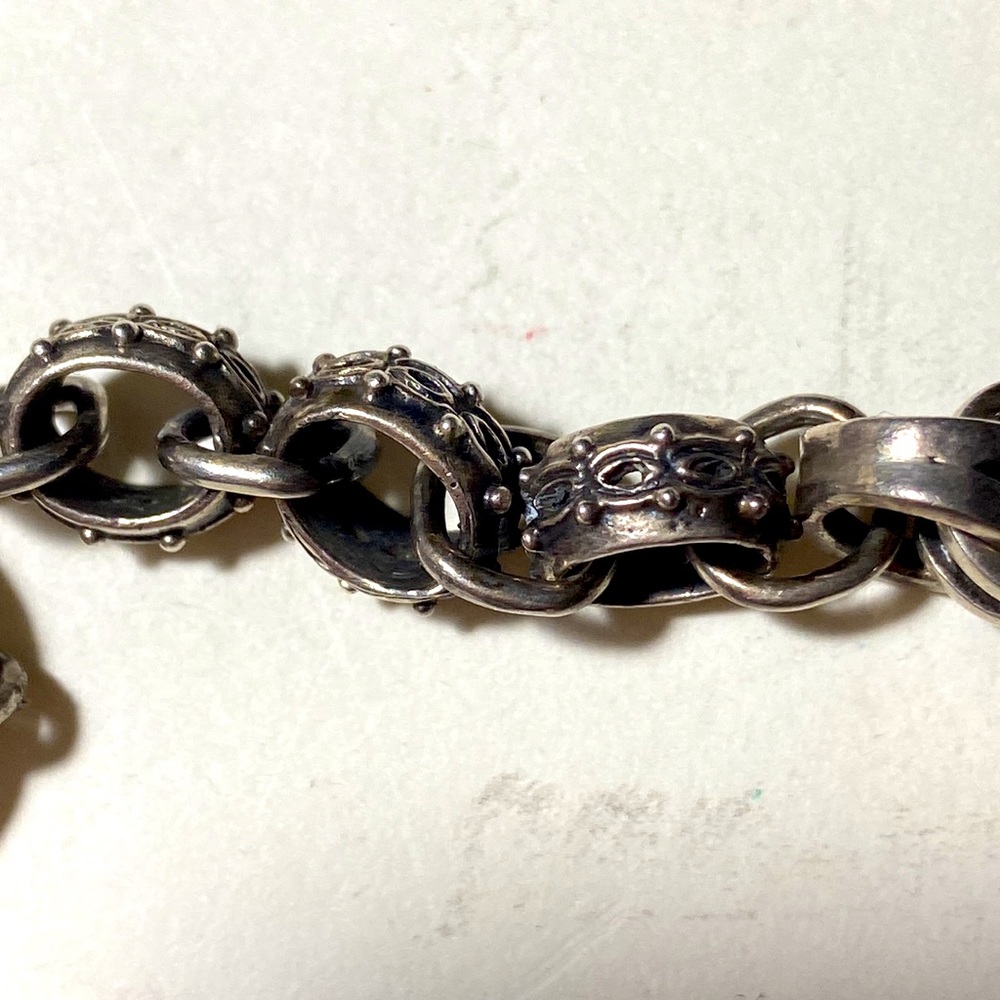 925 Silver Chunky Statement Link Chain Bracelet T… - image 3